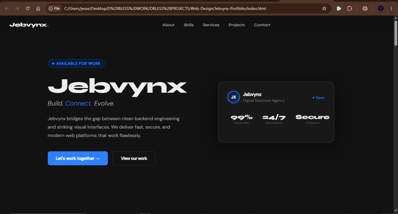 Jebvynx Portfolio Interface