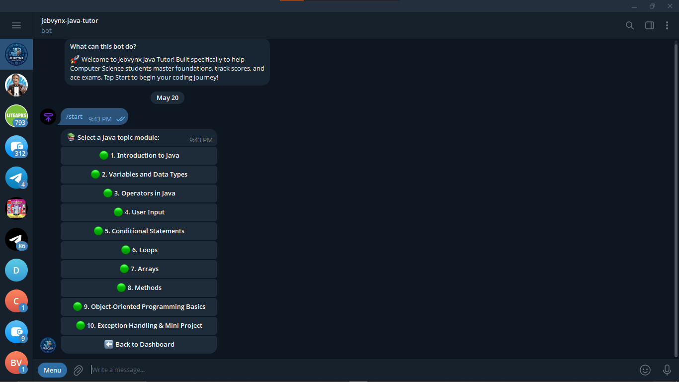 Jebvynx Java Tutor Bot Interface